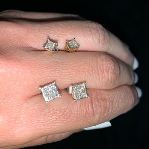 SMALL Diamond Chip Post Earrings